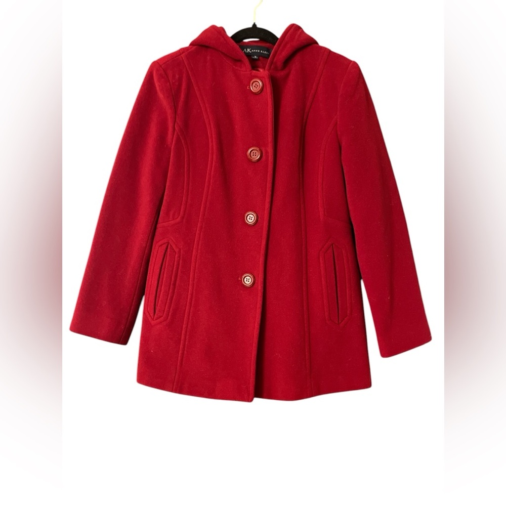 Anne Klein red wool coat